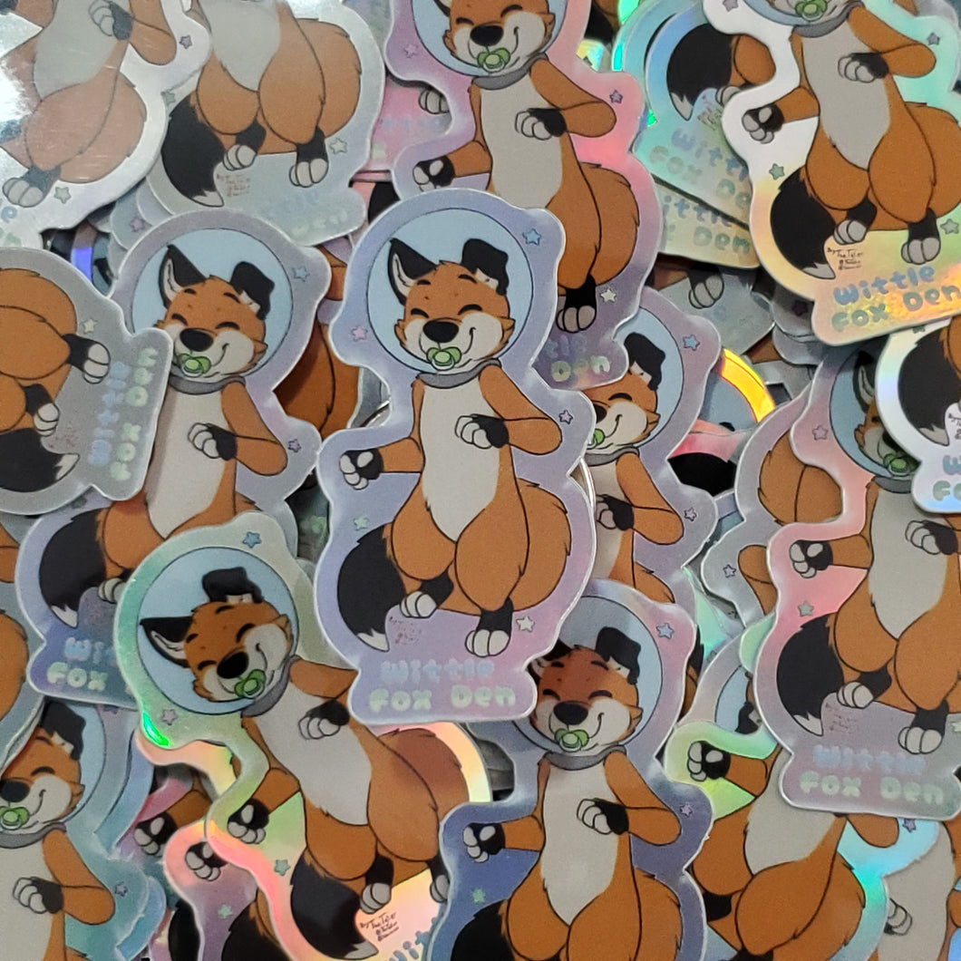 Holographic Flix the Fox Sticker