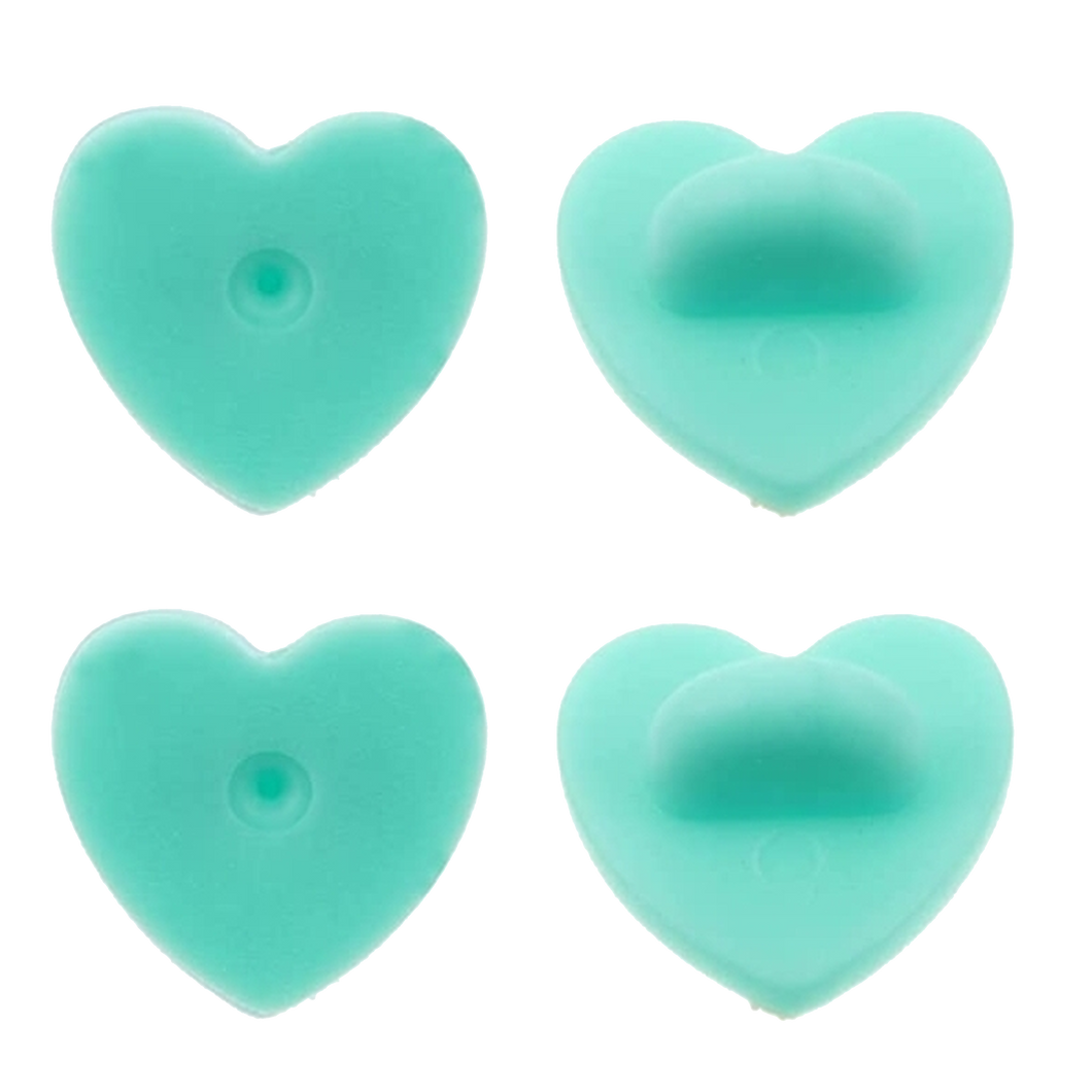 Teal Heart Pin Back